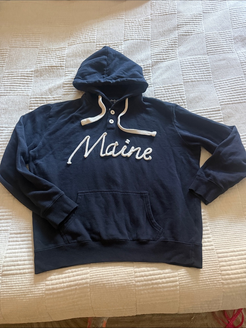 Maine Script Hooded Sweatshirt - Navy